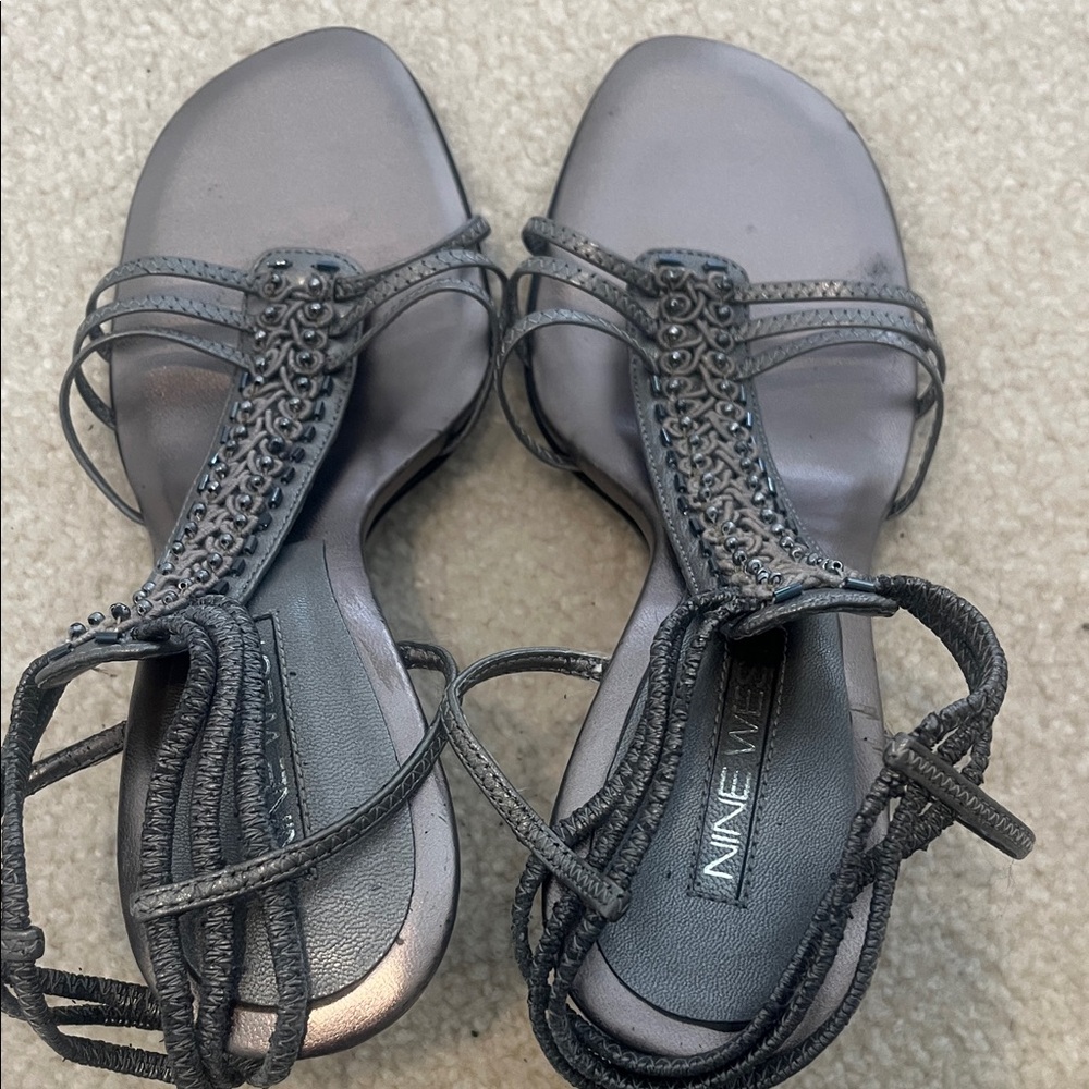 Nine West Women's Dark Gray Strappy Sandals